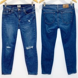J. Crew Medium Wash Distressed Toothpick Jeans 27P